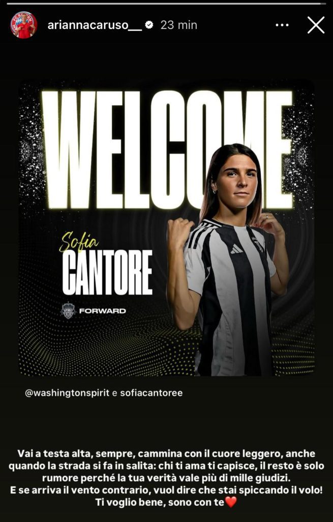 Juventus Women, l’ex Caruso scrive a Cantore: «Chi ti ama capisce, vali più dei giudizi» - FOTO 37 WhatsApp Image 2025 06 18 at 20.04.34