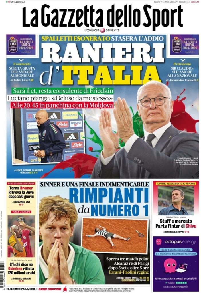 Rassegna stampa Juve: prime pagine quotidiani sportivi - 9 giugno 36 la gazzetta dello sport
