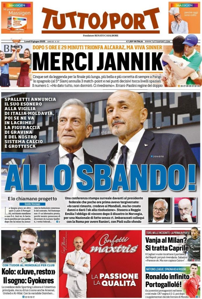 Rassegna stampa Juve: prime pagine quotidiani sportivi - 9 giugno 37 tuttosport