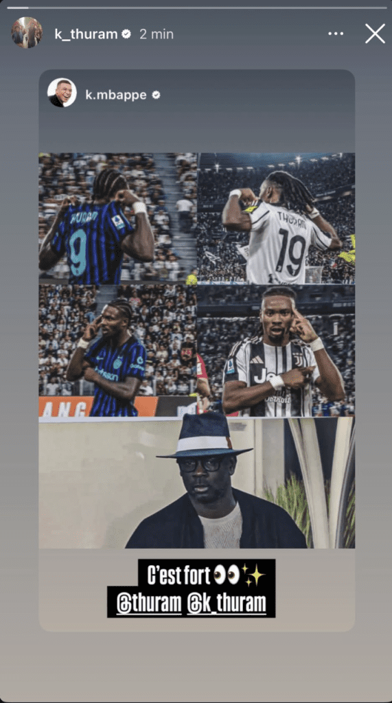 Mbappé pazzo dei fratelli Thuram: la FOTO con le esultanze in Juve Inter fanno scatenare anche l'attaccante del Real Madrid, ecco come ha reagito 37 Screenshot 2025 09 14 alle 15.33.06