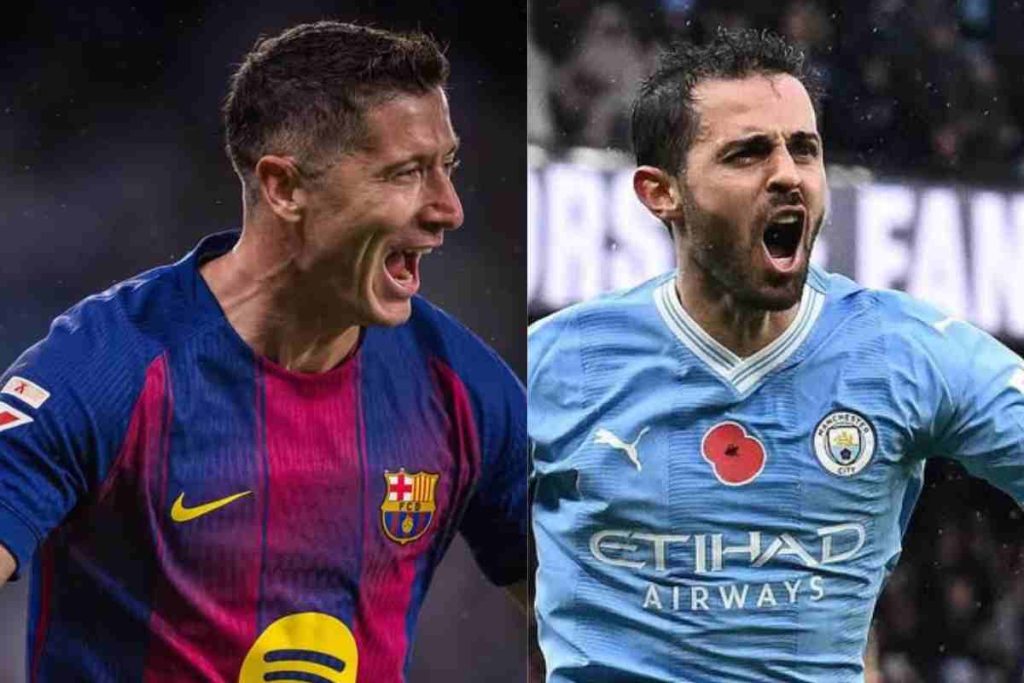 Lewandowski e Bernardo Silva