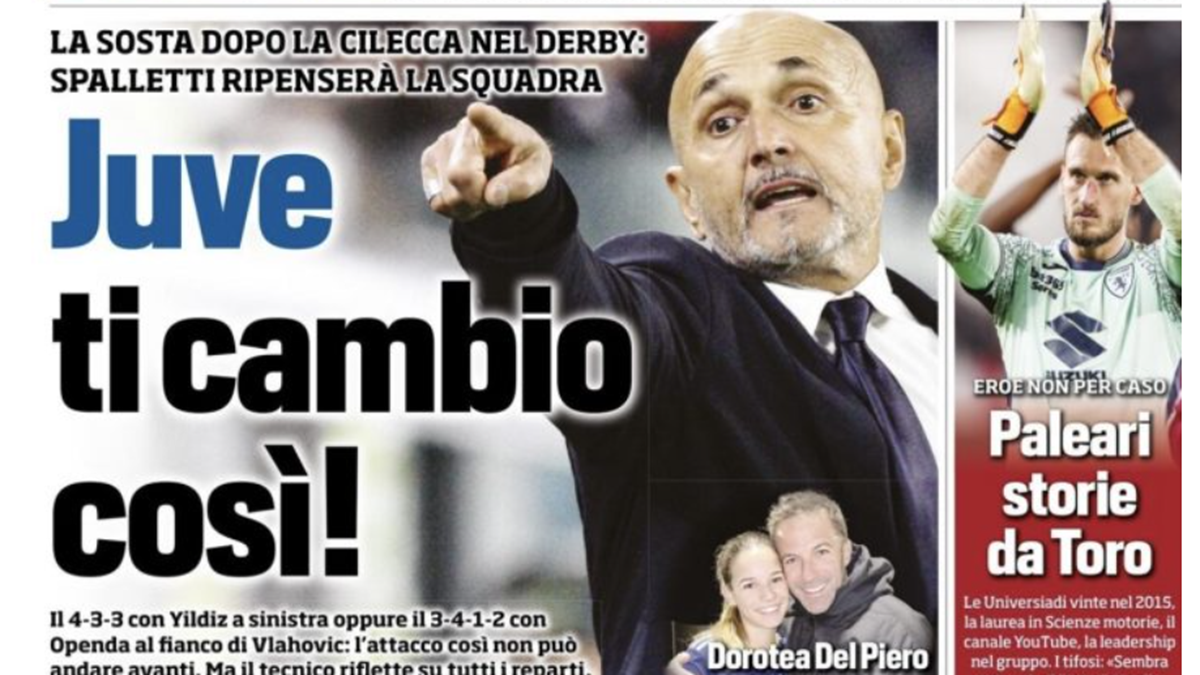 Rassegna stampa Juve: prime pagine quotidiani sportivi – 10 novembre