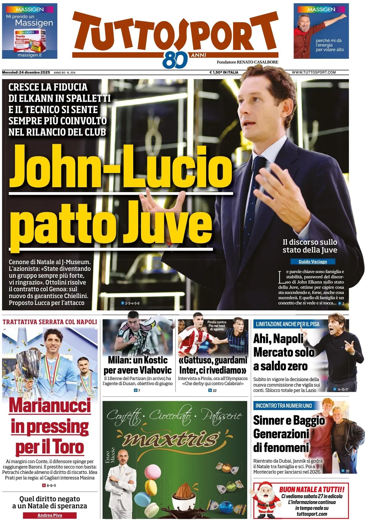 rassegna stampa juve prime pagine quotidiani sportivi 8211 24 dicembre da Juventusnews24.com rassegna stampa juve prime pagine quotidiani sportivi 8211 24 dicembre