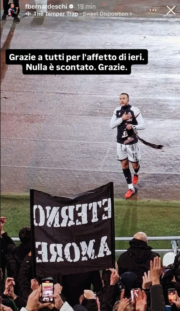 Bernardeschi commosso dai tifosi della Juventus: il suo ringraziamento social per l'omaggio del settore ospiti del Dall'Ara - FOTO 37 WhatsApp Image 2025 12 15 at 21.47.07