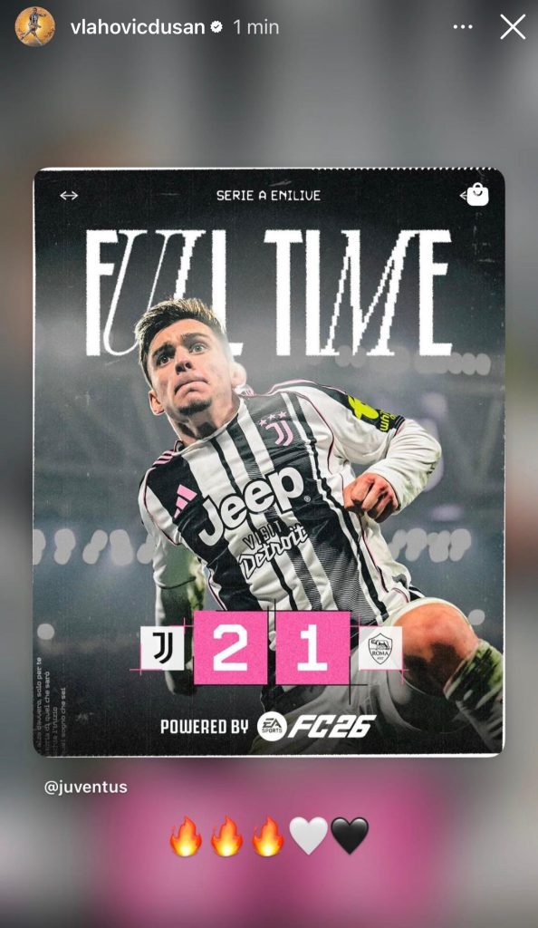 Vlahovic manda un messaggio alla Juventus: ha reagito così dopo la straordinaria vittoria contro la Roma - FOTO 37 vlahovic 1