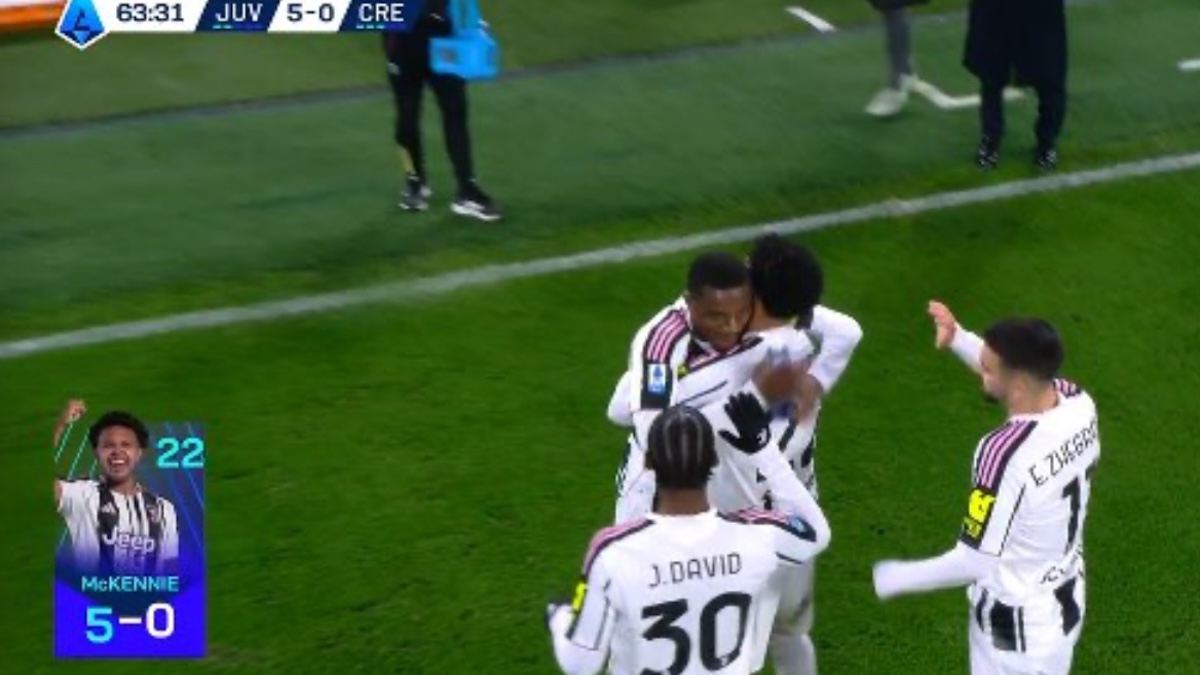 Gol McKennie, Juve Cremonese 5-0: colpo di testa perfetto del texano sul cross di Kalulu - FOTO 36 gol McKennie