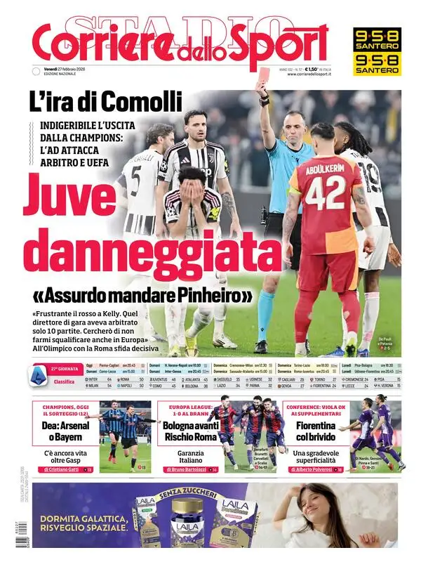 Rassegna stampa Juve: prime pagine quotidiani sportivi - 27 febbraio 38 corriere dello sport