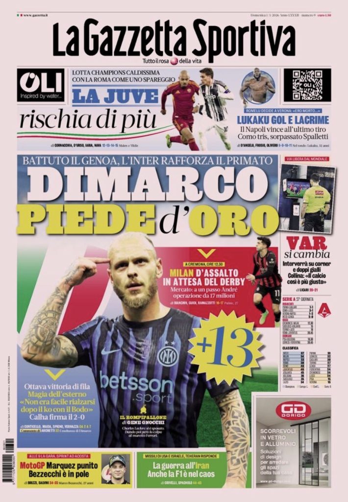Rassegna stampa Juve: prime pagine quotidiani sportivi - 1 marzo 39 IMG 2458
