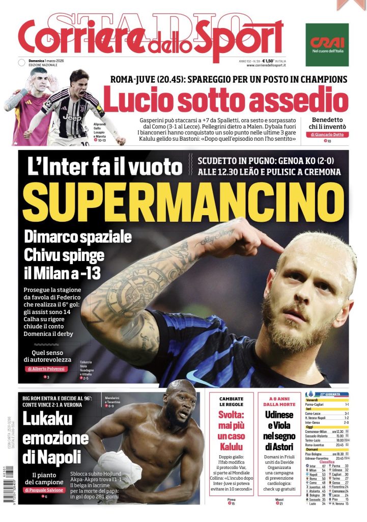 Rassegna stampa Juve: prime pagine quotidiani sportivi - 1 marzo 38 IMG 2459
