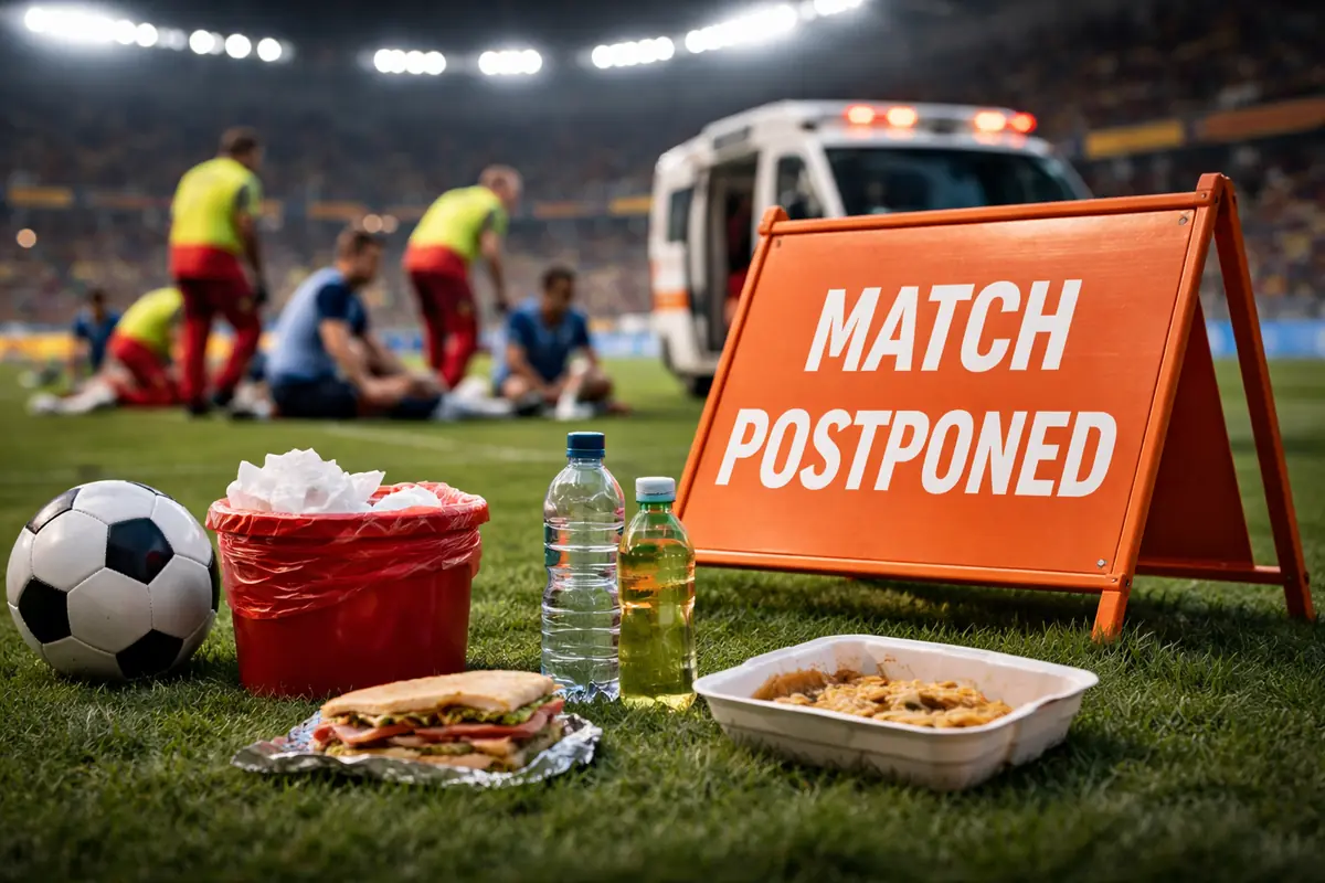 Partita rinviata ufficialmente, il campionato non riprende: gravi rischi per la salute 36 Partita rinviata per intossicazione alimentare