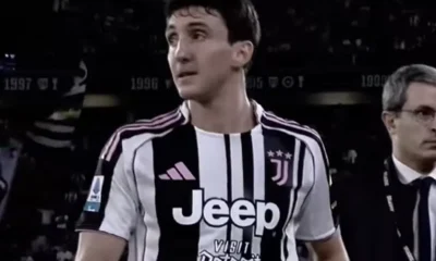 Andrea Cambiaso, esterno della Juventus, durante una partita