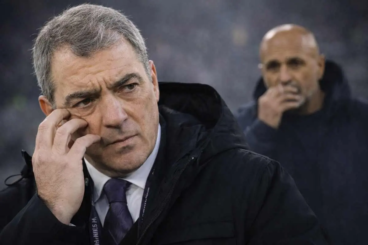 Comolli, ad della Juve, e l'allenatore Spalletti con sguardo preoccupato