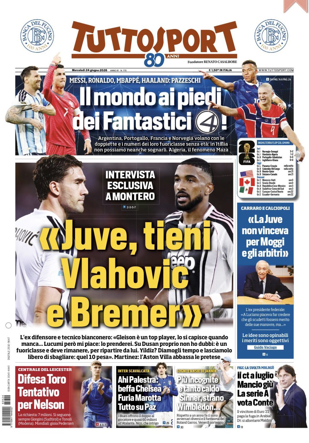 rassegna stampa juve prime pagine quotidiani sportivi 8211 24 giugno da Juventusnews24.com rassegna stampa juve prime pagine quotidiani sportivi 8211 24 giugno