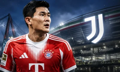 Kim con sullo sfondo lo stadio della Juve