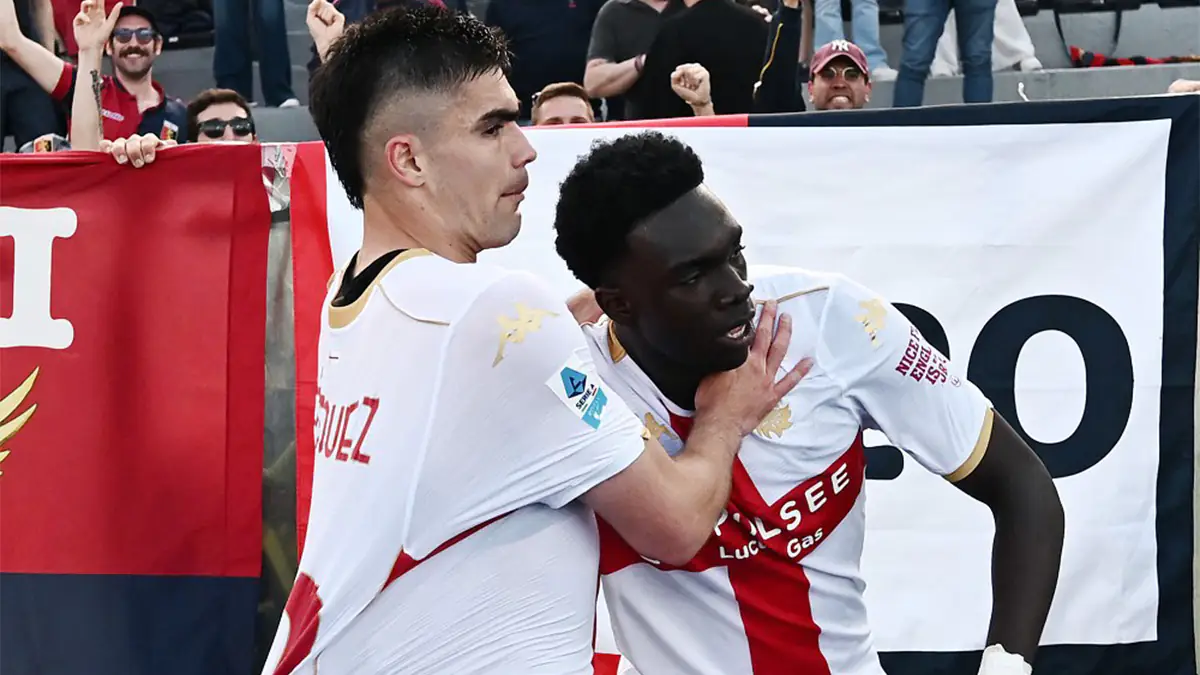 Esultanza gol Ekhator Pisa Genoa