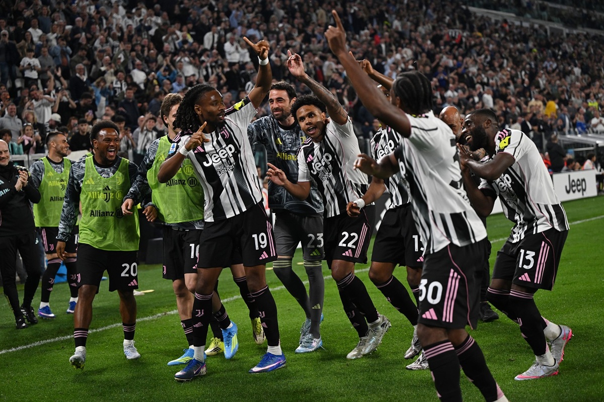 L'esultanza dei giocatori della Juventus