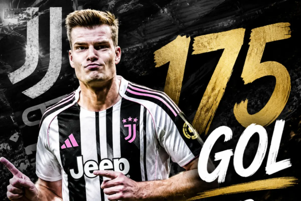 Sorloth con la maglia della Juventus, immagine creata con intelligenza artificiale