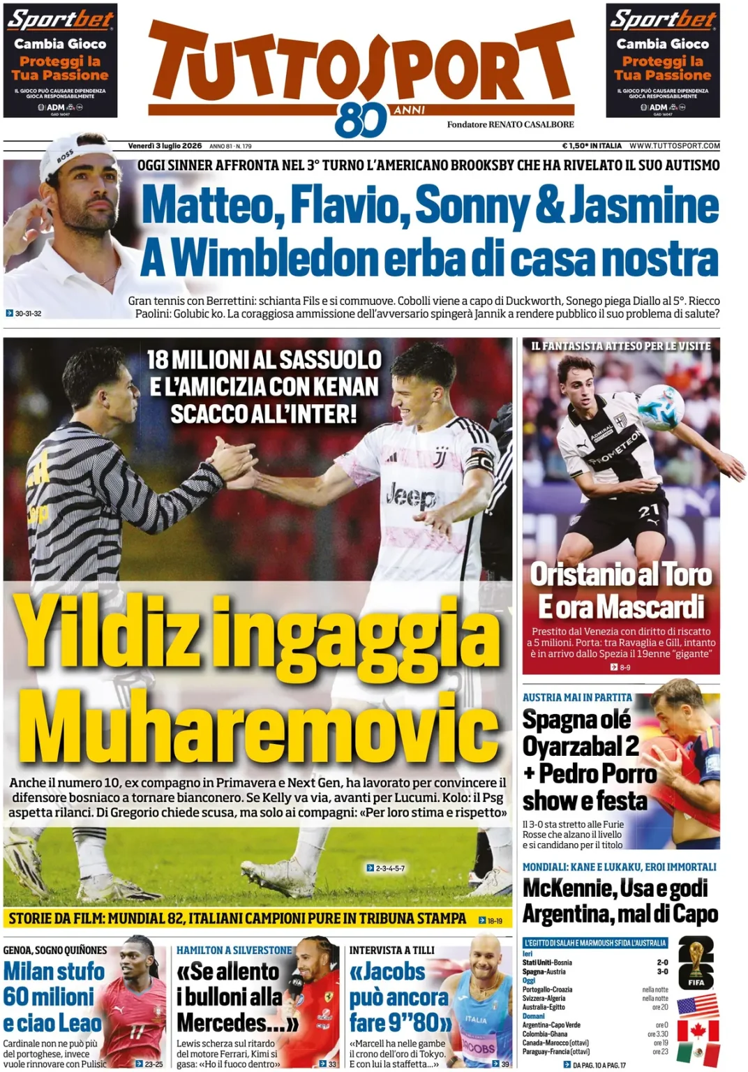 rassegna stampa juve prime pagine quotidiani sportivi 8211 3 luglio da Juventusnews24.com rassegna stampa juve prime pagine quotidiani sportivi 8211 3 luglio