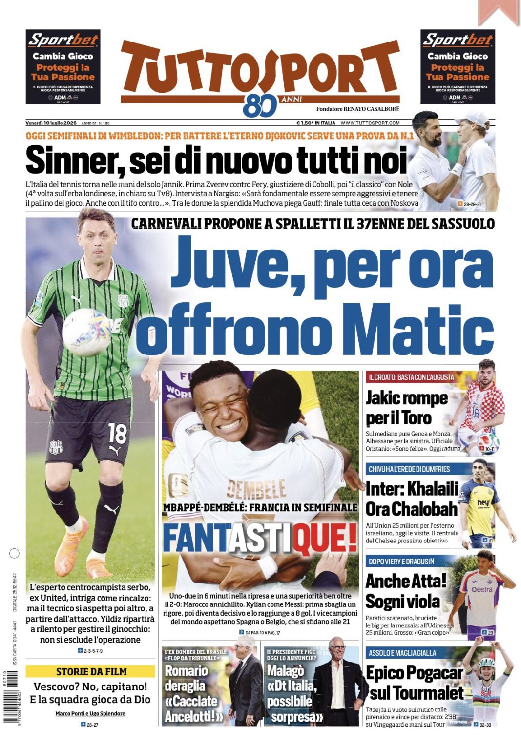 rassegna stampa juve prime pagine quotidiani sportivi 8211 10 luglio da Juventusnews24.com rassegna stampa juve prime pagine quotidiani sportivi 8211 10 luglio