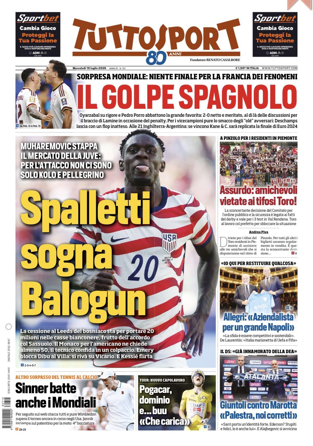 rassegna stampa juve prime pagine quotidiani sportivi 8211 15 luglio da Juventusnews24.com rassegna stampa juve prime pagine quotidiani sportivi 8211 15 luglio