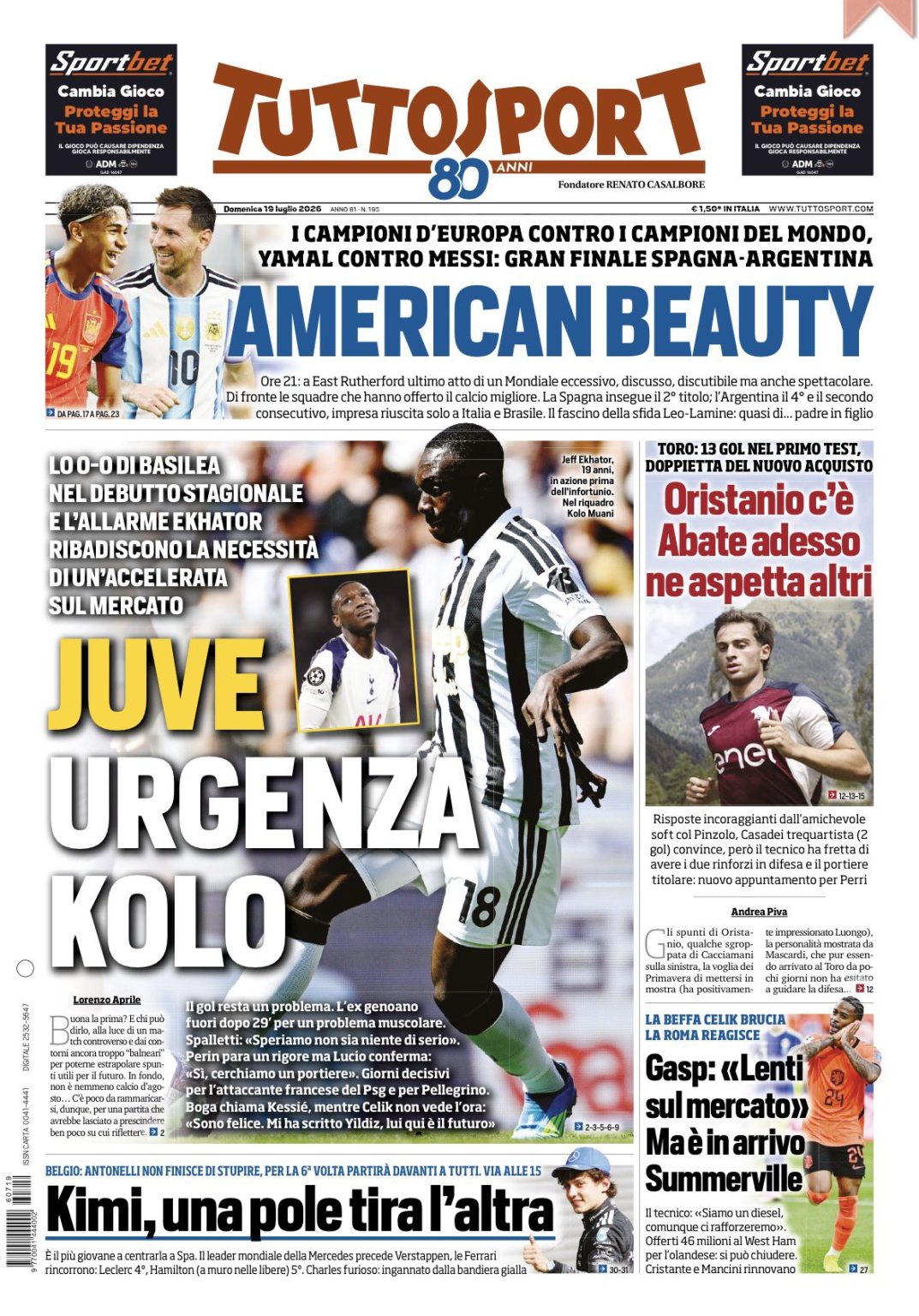 rassegna stampa juve prime pagine quotidiani sportivi 8211 19 luglio da Juventusnews24.com rassegna stampa juve prime pagine quotidiani sportivi 8211 19 luglio