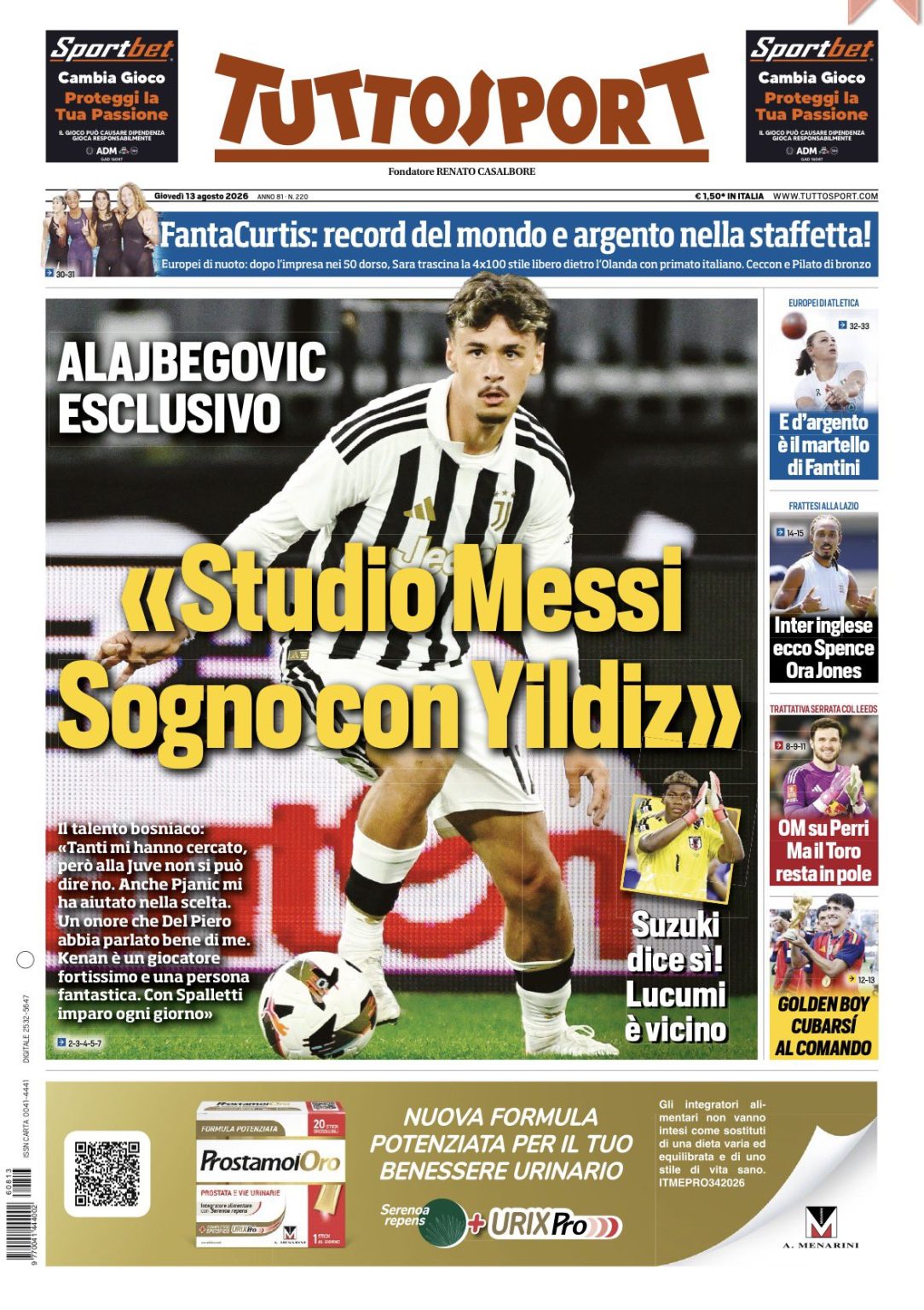 rassegna stampa juve prime pagine quotidiani sportivi 8211 13 agosto da Juventusnews24.com rassegna stampa juve prime pagine quotidiani sportivi 8211 13 agosto