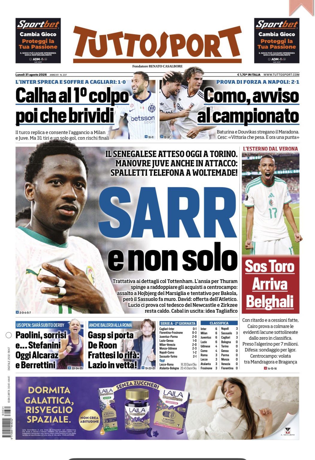 rassegna stampa juve prime pagine quotidiani sportivi 8211 31 agosto da Juventusnews24.com rassegna stampa juve prime pagine quotidiani sportivi 8211 31 agosto