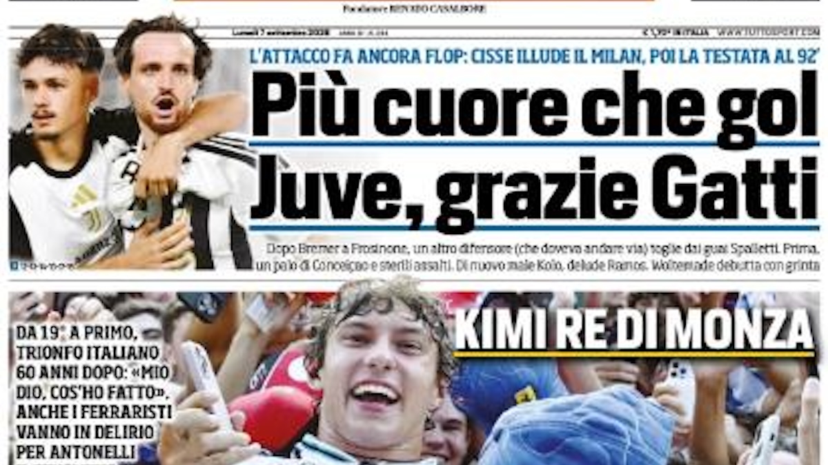 rassegna stampa juve prime pagine quotidiani sportivi 8211 7 settembre da Juventusnews24.com rassegna stampa juve prime pagine quotidiani sportivi 8211 7 settembre